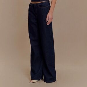 MESHKI Caitlin Mid Rise Denim Jeans - Indigo Blue